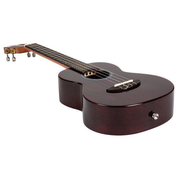 Flight Iris Tenor Tinta Ukulele, Trans Purple - angled shot