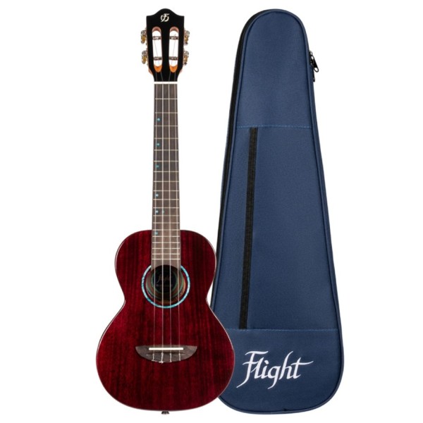 Flight Iris Tenor Tinta Ukulele, Trans Purple - case