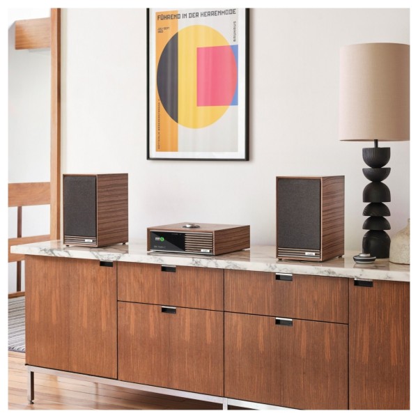Ruark R610 Integrated Music System, Walnut with Half-Price R-CD100 USB CD Player lifestyle 2