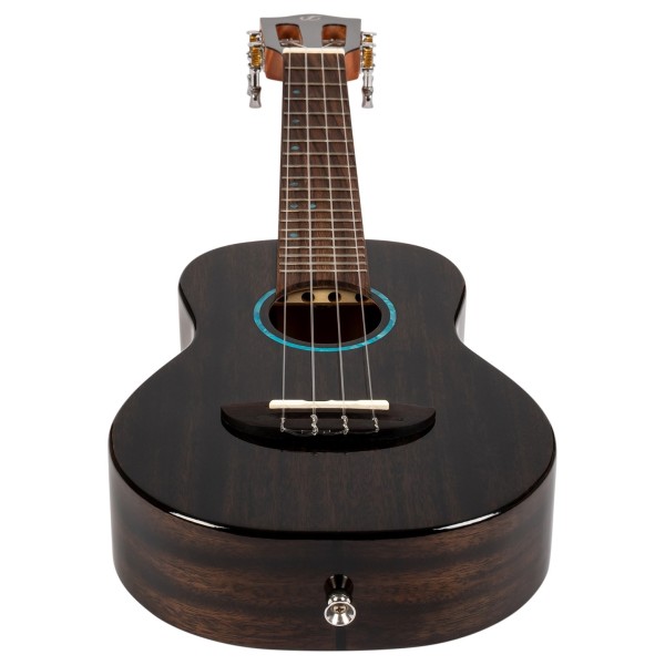 Flight Iris Concert Tinta Ukulele, Trans Black - lower bout