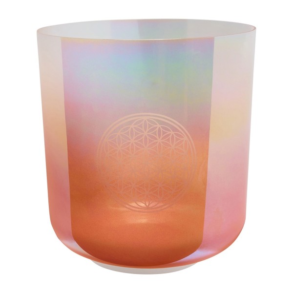 Meinl Sonic Energy 9" Essence Crystal Singing Bowl, 128 Hz, Light Rose Gold, Flower of Life