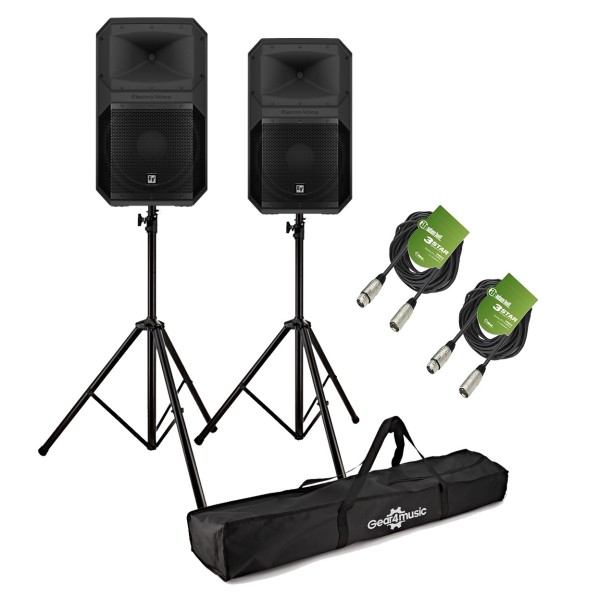 Electro-Voice Eviva 15P Active PA Speaker Bundle with Stands and Cables