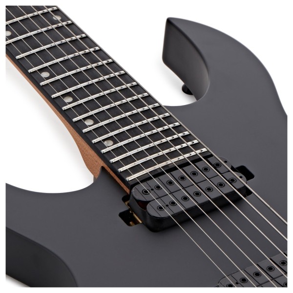 Spira Guitars S-407 MBK LH Left Handed, Satin Black - upper frets