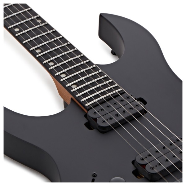 Spira Guitars S-400 MBK LH Left Handed, Satin Black - upper frets