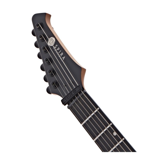 Spira Guitars S-400 MBK LH Left Handed, Satin Black - headstock