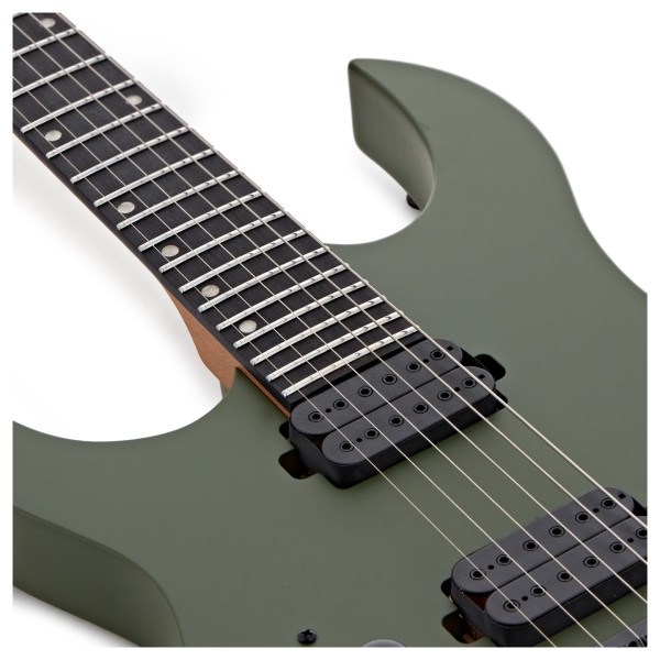 Spira Guitars S-400 MGR LH Left Handed, Satin Green - upper frets