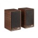 Ruark Audio Sabre-R Bookshelf Speakers (Pair), Fused Walnut angle with grilles on 