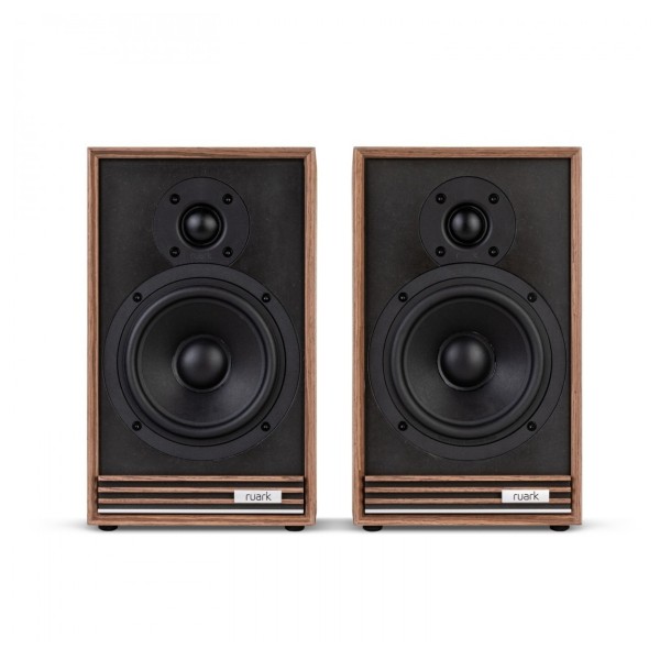Ruark Audio Sabre-R Bookshelf Speakers (Pair), Fused Walnut - front square 