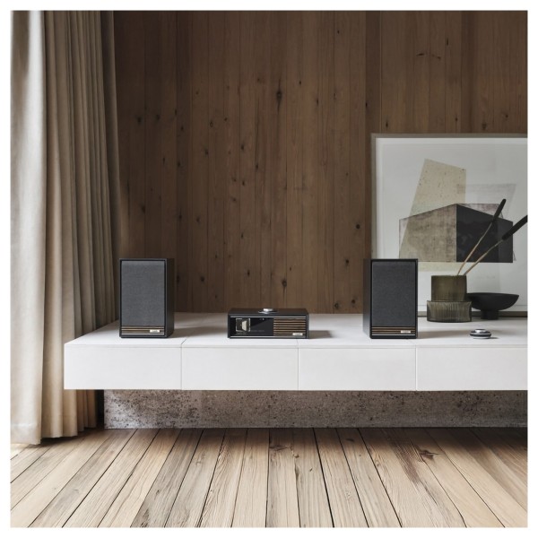 Ruark R610 Integrated Music System with Sabre-R Bookshelf Speakers (Pair), Charcoal lifestyle 3