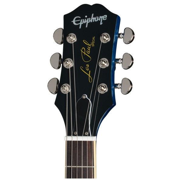 Epiphone Les Paul Special Double Cut Figured, Ocean Water - headstock