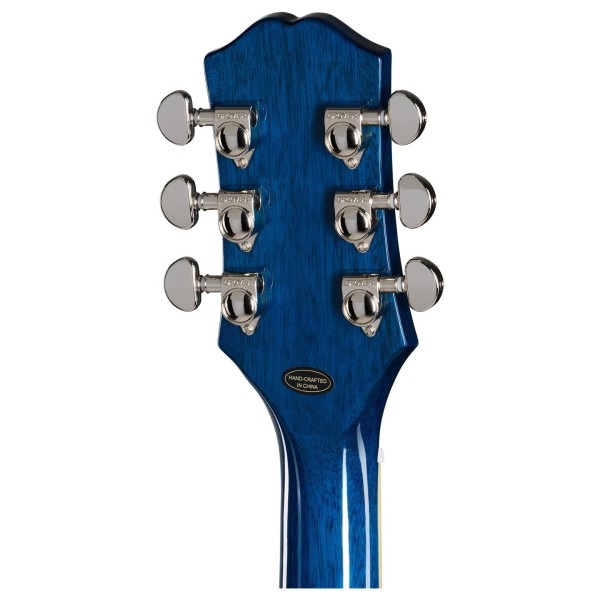 Epiphone Les Paul Special Double Cut Figured, Ocean Water - back of headstock