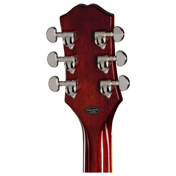 Epiphone Les Paul Special Double Cut Figured, Bourbon Burst - back of headstock