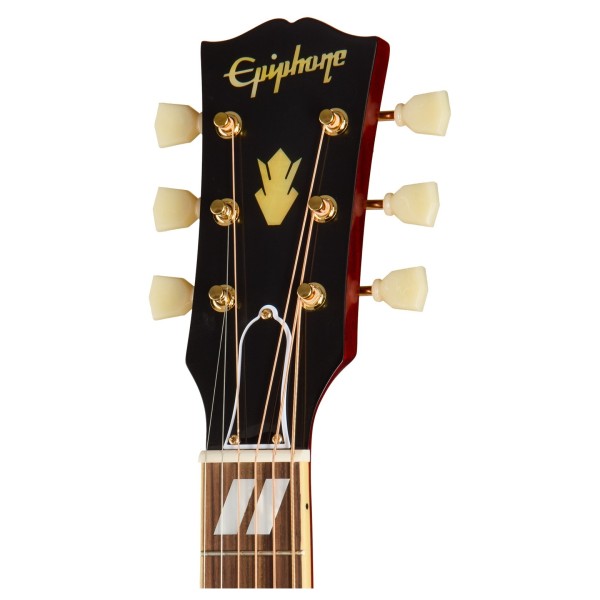 Epiphone 1960 Hummingbird Reissue Left Handed, Heritage Cherry Sunburst - headstock