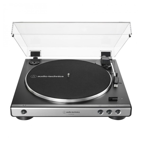 Audio Technica AT-LP60XUSB Fully Automatic Turntable, Gun Metal hero angle 