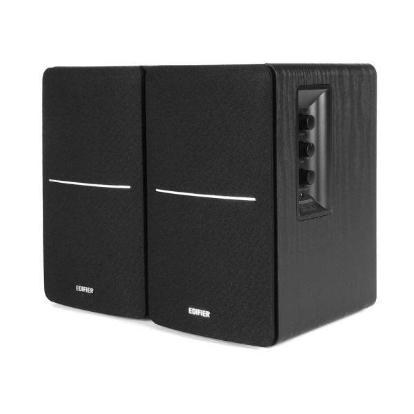 Edifier R1280DB Active Bluetooth Bookshelf Speakers (Pair), Black  -controls 