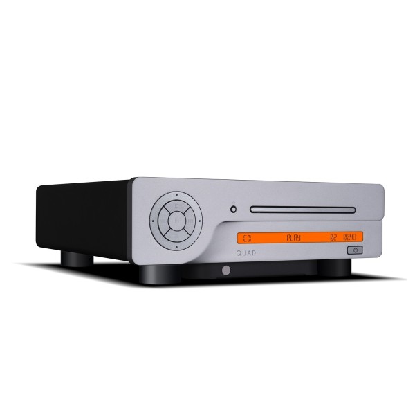Quad 3-CDT CD Transport CD Player, Silver left angle 