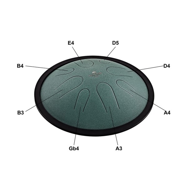 Meinl Sonic Energy 10" Compact Steel Tongue Drum, B Minor, 8 Notes, 432 Hz, Dark Green