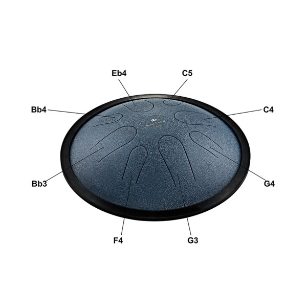 Meinl Sonic Energy 10" Compact Steel Tongue Drum, C Minor, 8 Notes, 432 Hz, Navy Blue