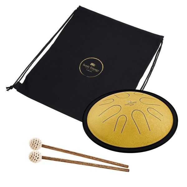 Meinl Sonic Energy 10" Compact Steel Tongue Drum, D Minor, 8 Notes, 432 Hz, Gold