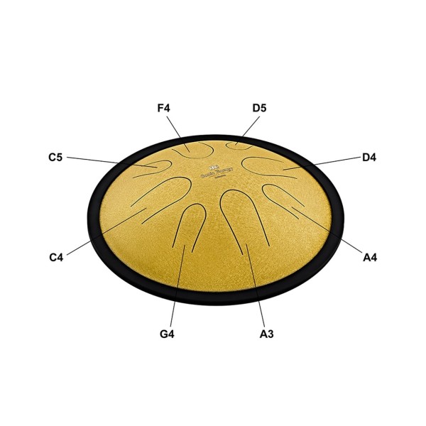 Meinl Sonic Energy 10" Compact Steel Tongue Drum, D Minor, 8 Notes, 432 Hz, Gold