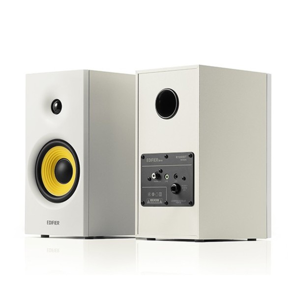 Edifier R1080BT Active 2.0 Bluetooth Bookshelf Speakers (Pair), White Back View