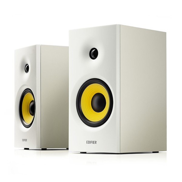 Edifier R1080BT Active 2.0 Bluetooth Bookshelf Speakers (Pair), White Front View 2