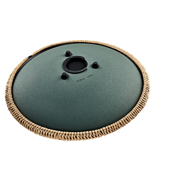 Meinl Sonic Energy 16" Octave Steel Tongue Drum, F# Minor, 9 Notes, 432 Hz, Green Engraved Floral
