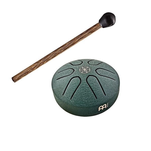 Meinl Sonic Energy 3" Pocket Steel Tongue Drum, A Major, 6 notes, 440 Hz, Dark Green, Germ of Life
