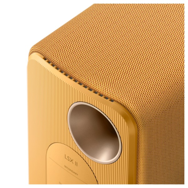 KEF LSX II Wireless Hi-Fi Speaker System (Pair), Amber Haze port 