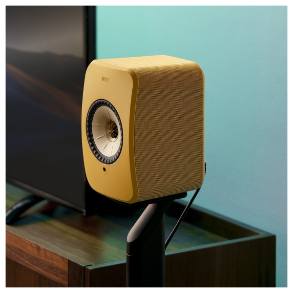 KEF LSX II Wireless Hi-Fi Speaker System (Pair), Amber Haze lifestyle  3