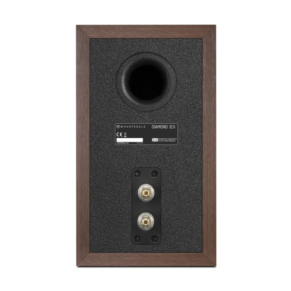 Wharfedale Diamond 12.1i Bookshelf Speakers (Pair), Walnut rear 