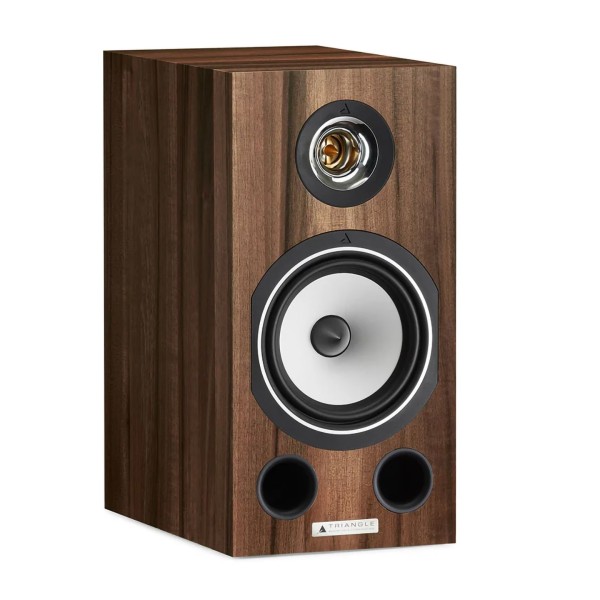 Triangle Comete EZ Bookshelf Speakers (Pair), Chestnut - angle no grille 