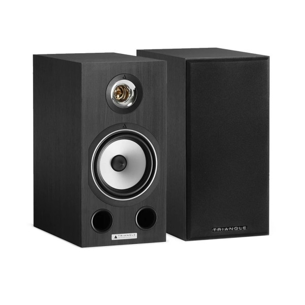 Triangle Comete EZ Bookshelf Speakers (Pair), Black Ash front main angle 