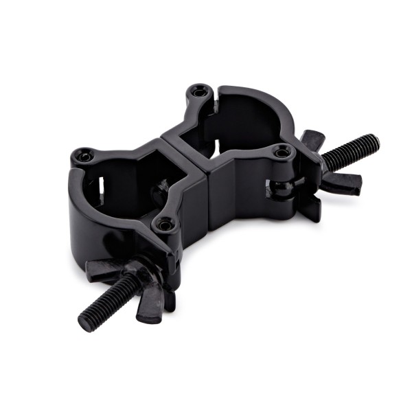 Double Half Coupler Clamp by Gear4music, 32-35mm, Black