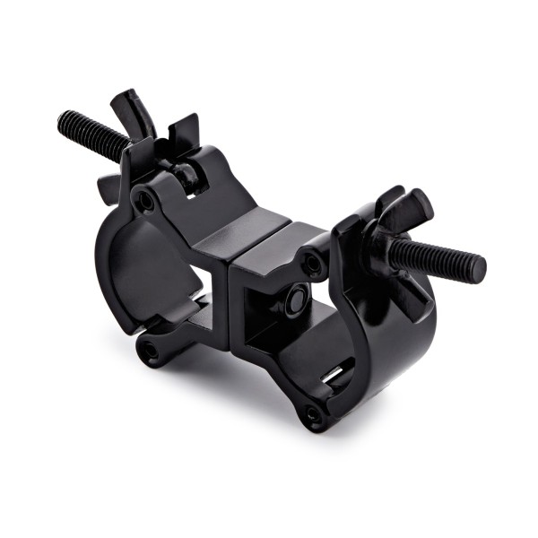 Double Half Coupler Clamp by Gear4music, 32-35mm, Black