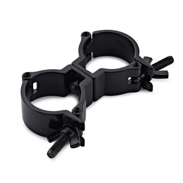 Double Half Coupler Clamp by Gear4music, 48-51mm, Black