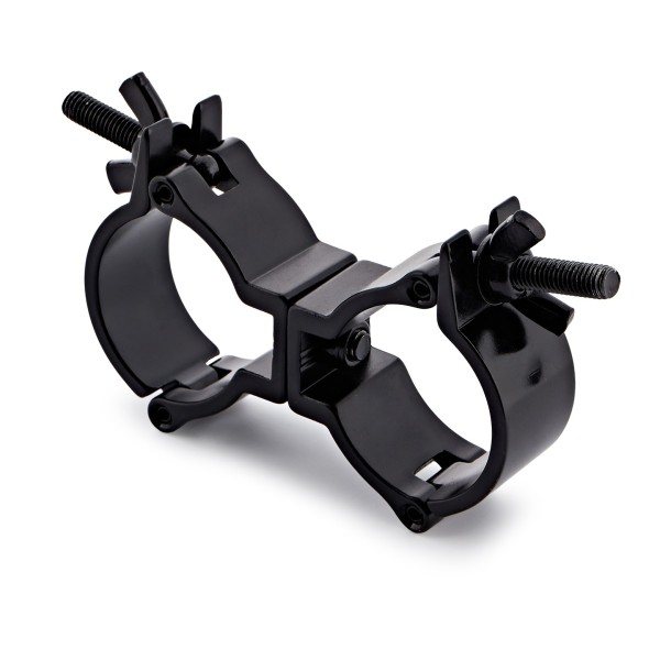 Double Half Coupler Clamp by Gear4music, 48-51mm, Black