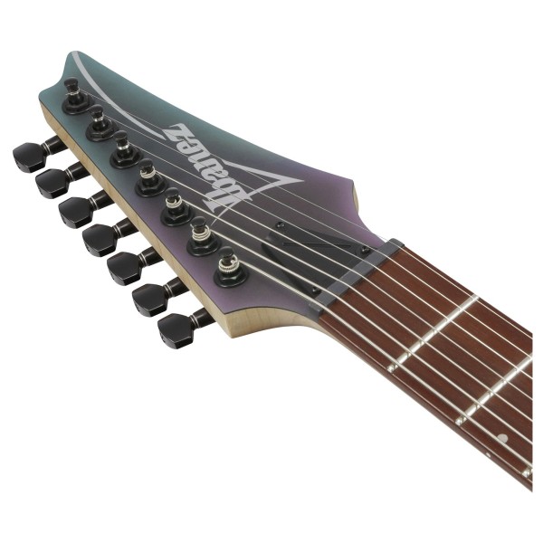 Ibanez RGA742EX, Black Aurora Burst Matte - headstock