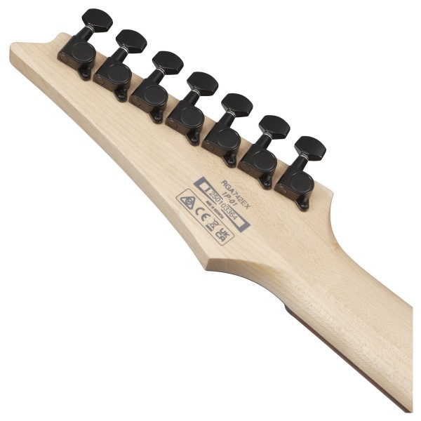 Ibanez RGA742EX, Black Aurora Burst Matte - back of headstock