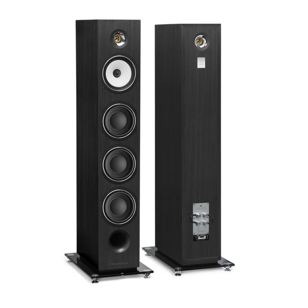 Triangle Australe EZ Floorstanding Speakers (Pair), Black Ash - front and back 