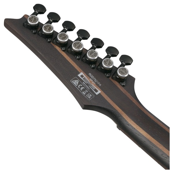 Ibanez RGD721FA 7-String, Stained Wine Red Burst Flat - back of headstock