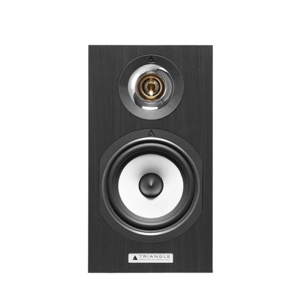 Triangle Titus EZ Bookshelf Speakers (Pair), Black Ash front no grille 