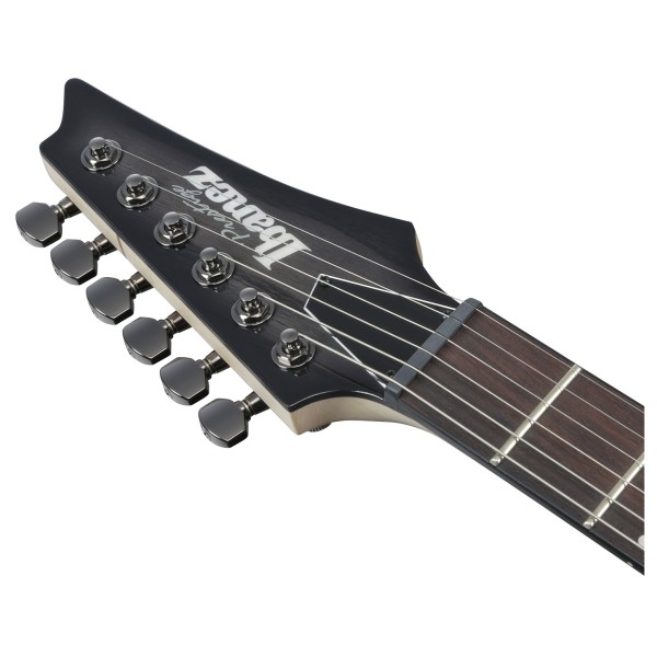 Ibanez S6621AH Prestige, Transparent Gray Burst - headstock