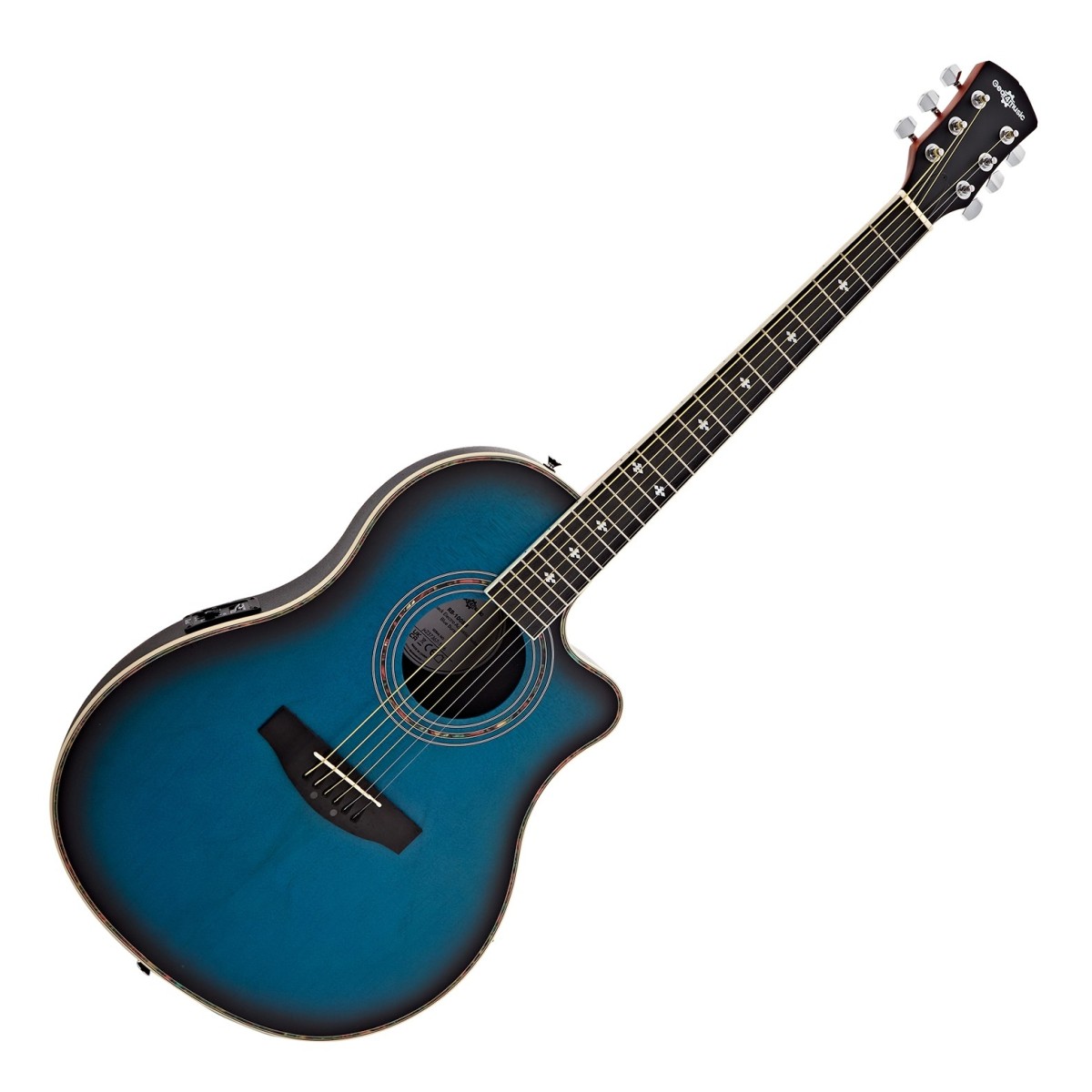 Click to view product details and reviews for Roundback Electro Acoustic Guitar By Gear4music Blue Burst Nearly New.