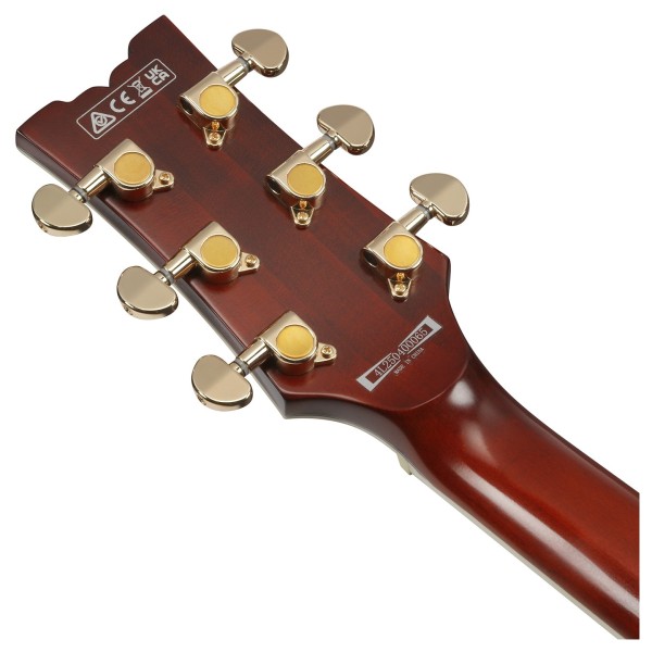 Ibanez AR625FMSP, Caramel Burst Low Gloss - back of headstock