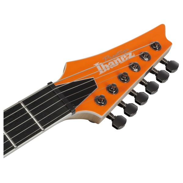 Ibanez RGR5221R Prestige, Transparent Fluorescent Orange - headstock