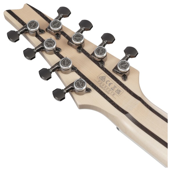 Ibanez RG5328R Prestige, Lightning Through A Dark - back of headstock