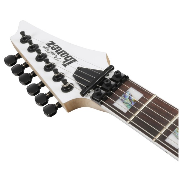 Ibanez RG653DX Prestige, White Flat - headstock