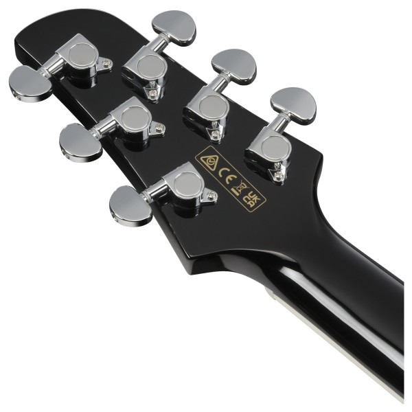 Ibanez TCY10PA, Transparent Brown Black Burst - back of headstock