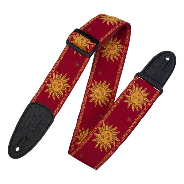 Levys Jacquard Weave W Leather Back & Ends 2 Sun Design, Red